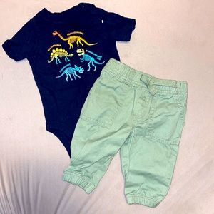 A onesie and pant set in size 0-3 month